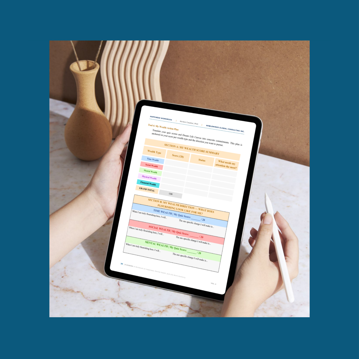 E-Copy of Flourish: Happiness, Mental Health, and Life-Work Harmony Workbook